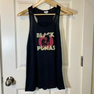 Bella + Canvas black lightweight Black Pumas graphic band tank women’s sz XL